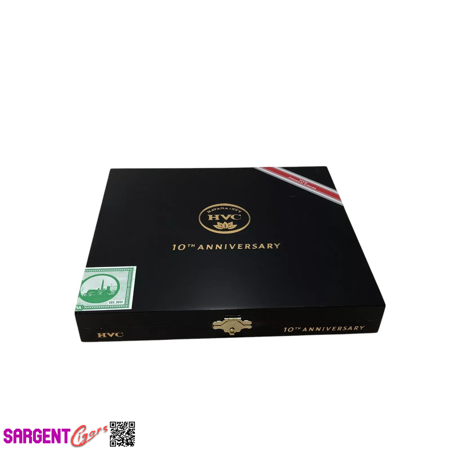 HVC 10th Anniversary Empty Wooden Cigar Box 8.75x7.75x1.25