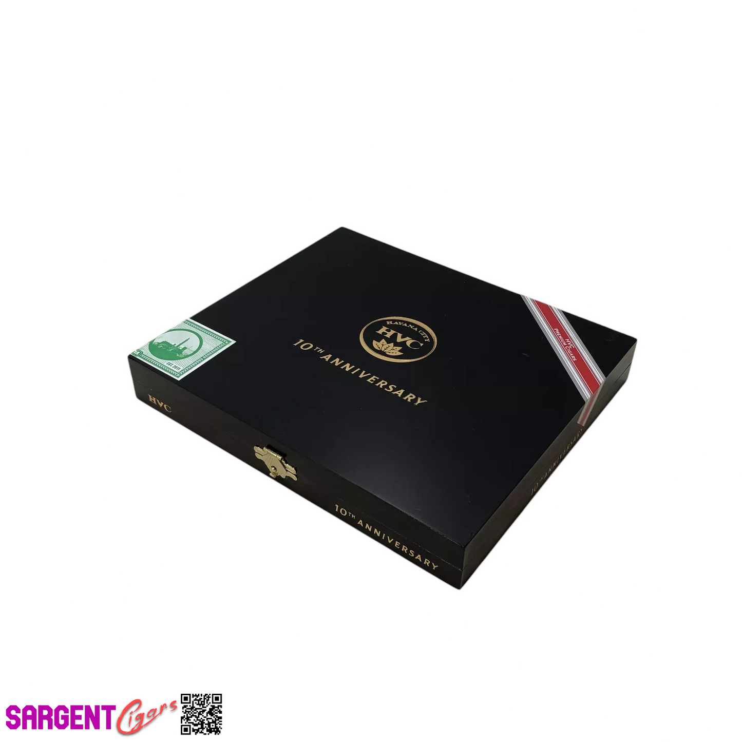 HVC 10th Anniversary Empty Wooden Cigar Box 8.75x7.75x1.25