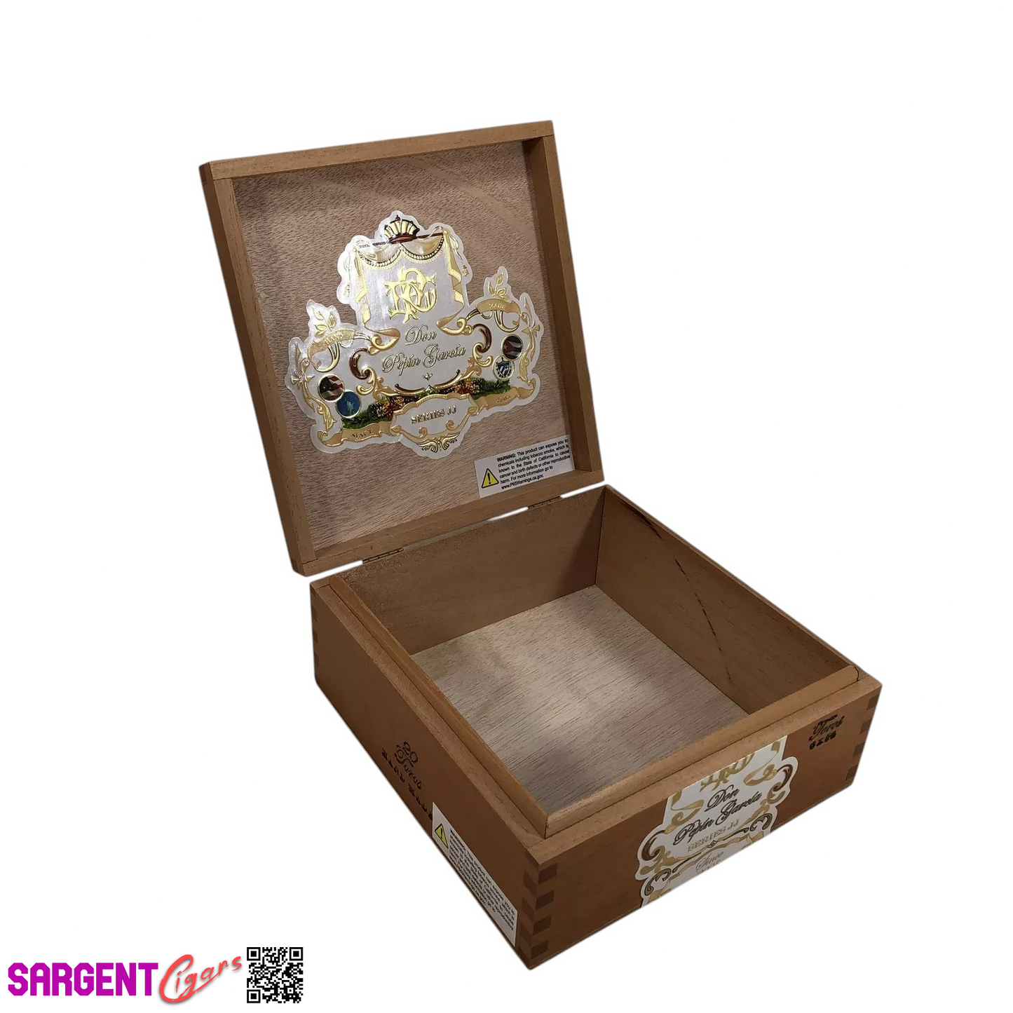 Don Pepin Garcia JJ Belicoso Empty Wooden Cigar Box 6.5x6.75x2.75