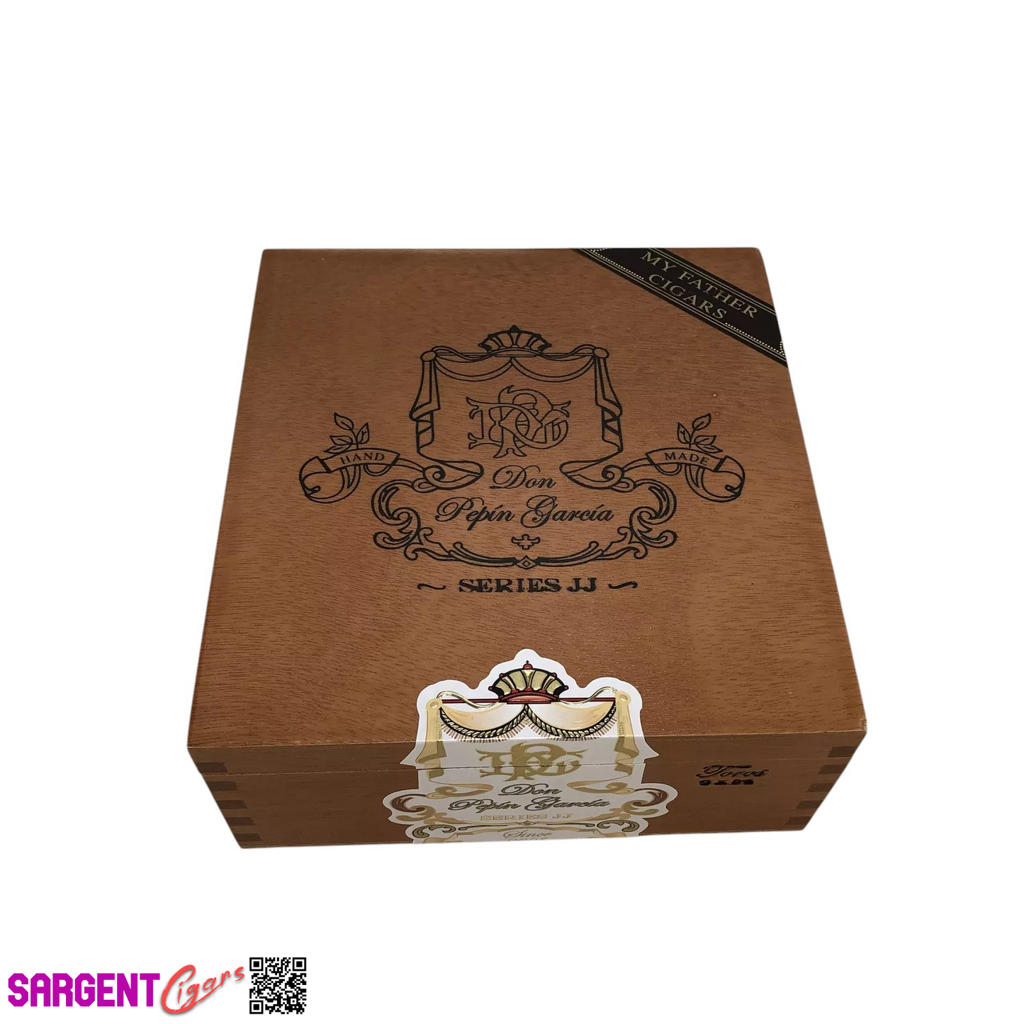 Don Pepin Garcia JJ Belicoso Empty Wooden Cigar Box 6.5x6.75x2.75