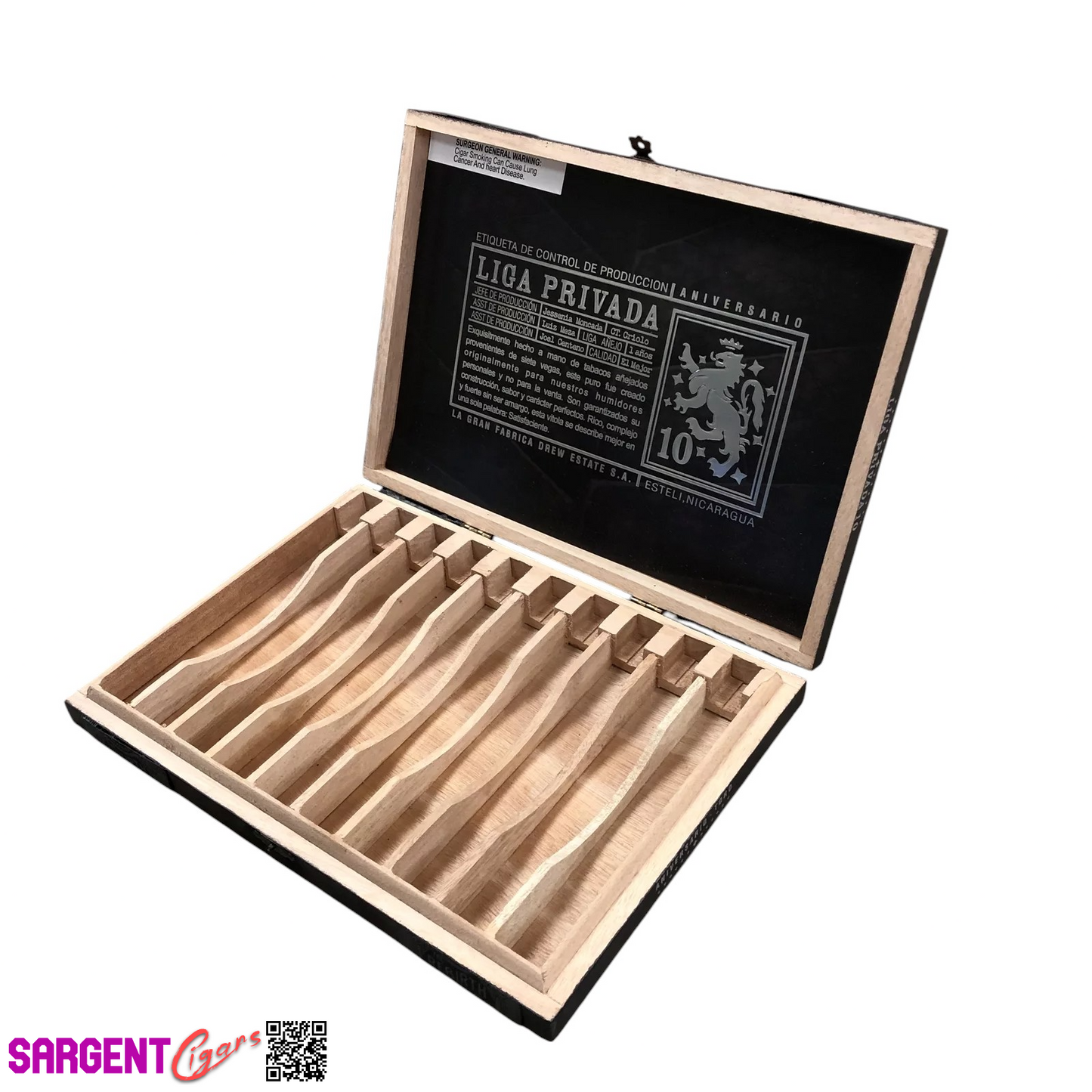 Liga Privada 10th Anniversary Toro Empty Wooden Cigar Box 11.5x8x1