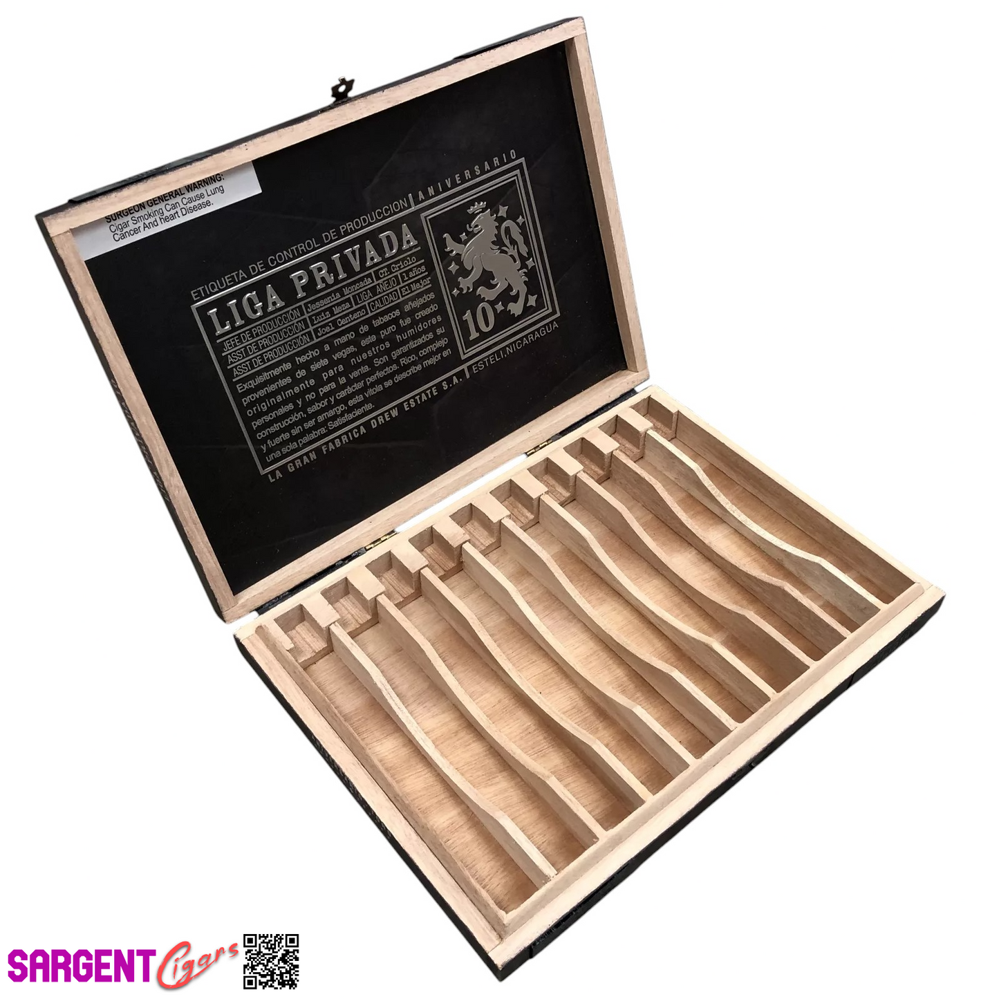 Liga Privada 10th Anniversary Toro Empty Wooden Cigar Box 11.5x8x1