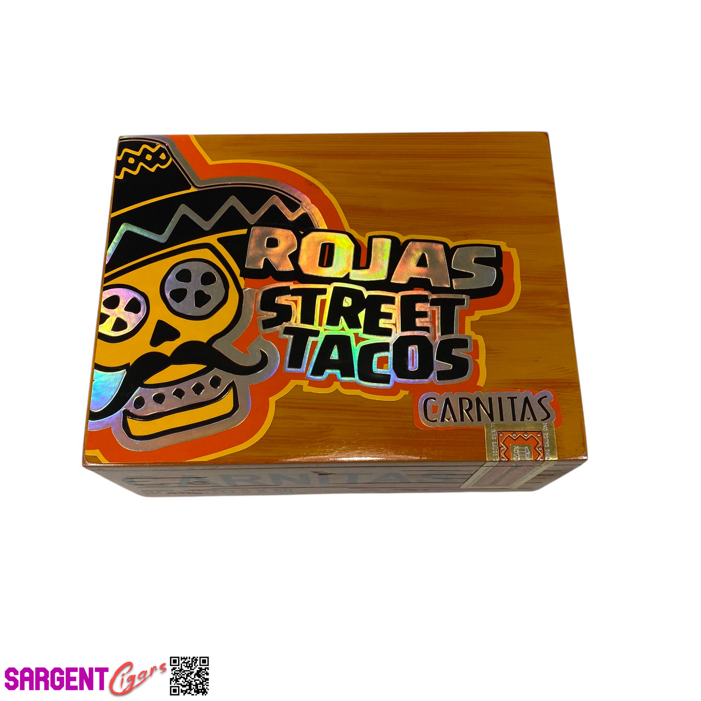 Rojas Street Tacos Carnitas Robusto Empty Wooden Cigar Box 7.5x6x3.5
