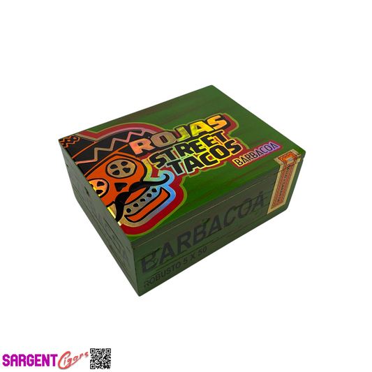 Rojas Street Tacos Barbacoa Robusto Empty Wooden Cigar Box 7.5x6x3.5