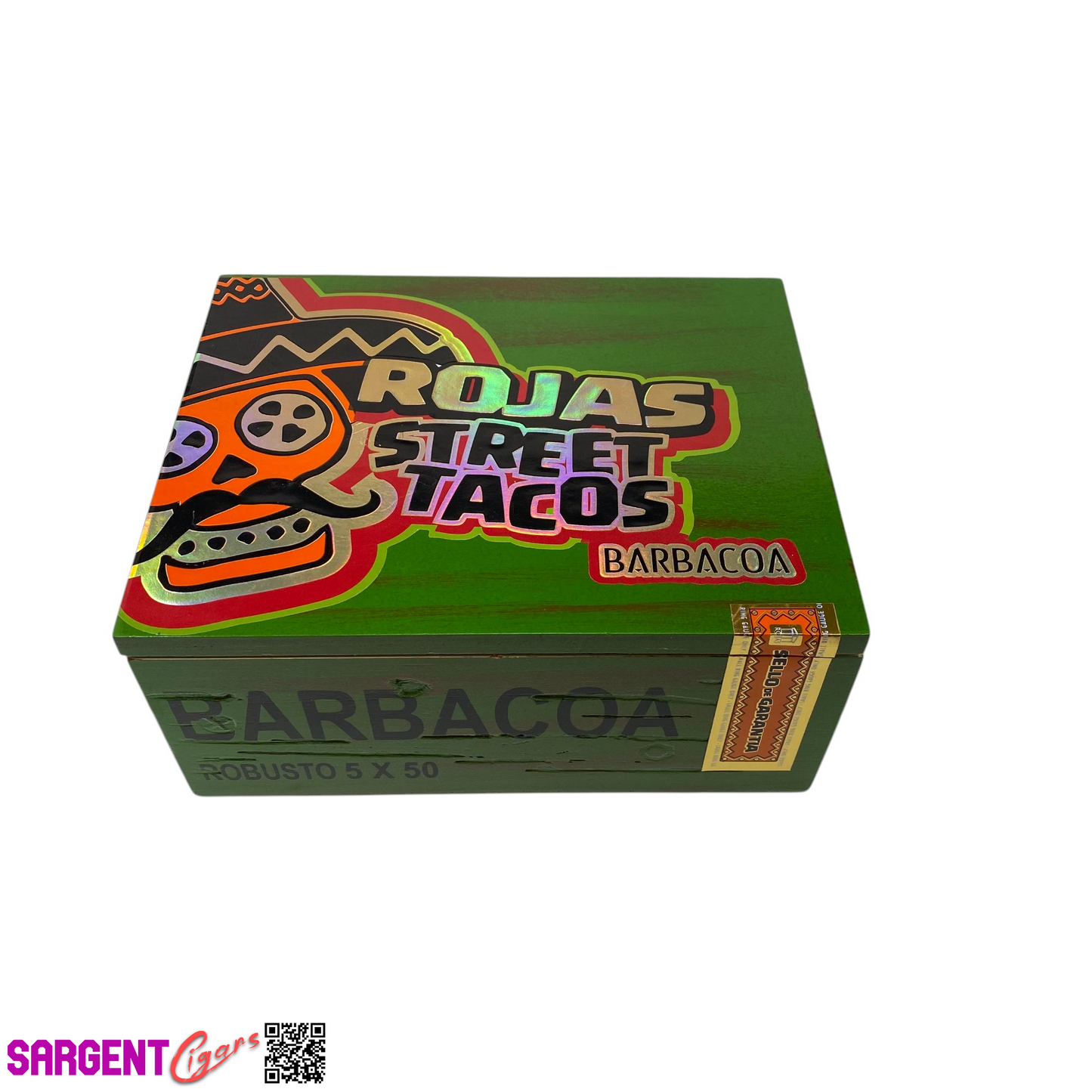 Rojas Street Tacos Barbacoa Robusto Empty Wooden Cigar Box 7.5x6x3.5