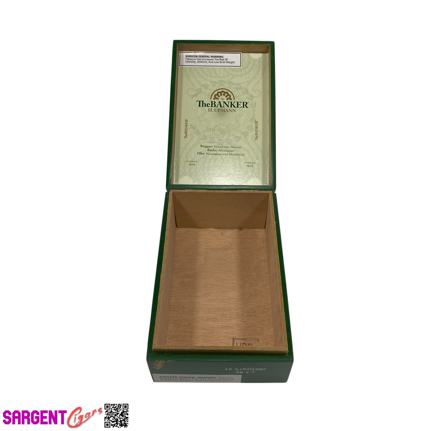 H Upmann The Banker Arbitrage Empty Wooden Cigar Box 5x8x3.25