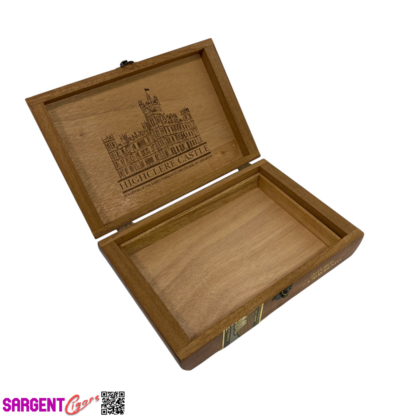 Highclere Castle Robusto Empty Wooden Cigar Box 9.25x6.25x2 (1)