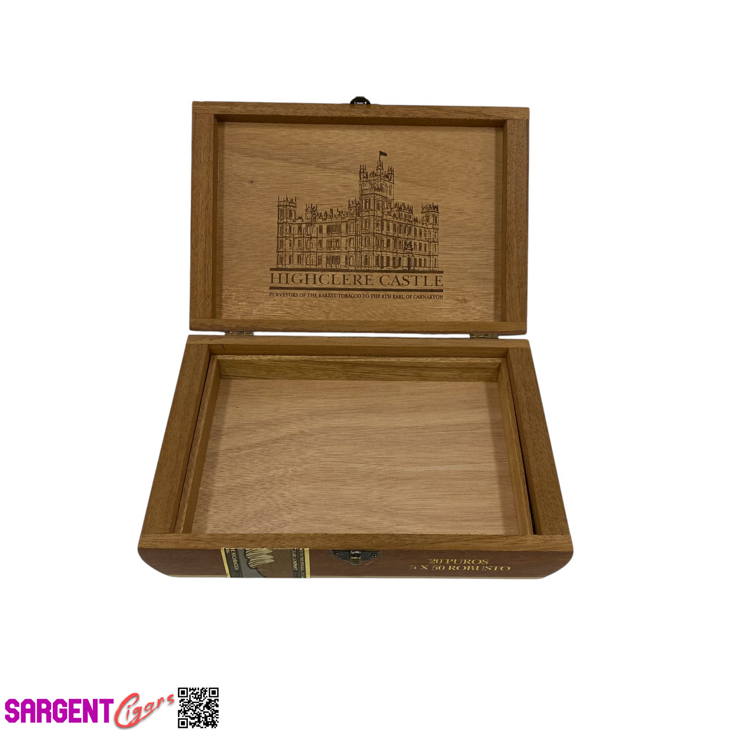 Highclere Castle Robusto Empty Wooden Cigar Box 9.25x6.25x2 (1)