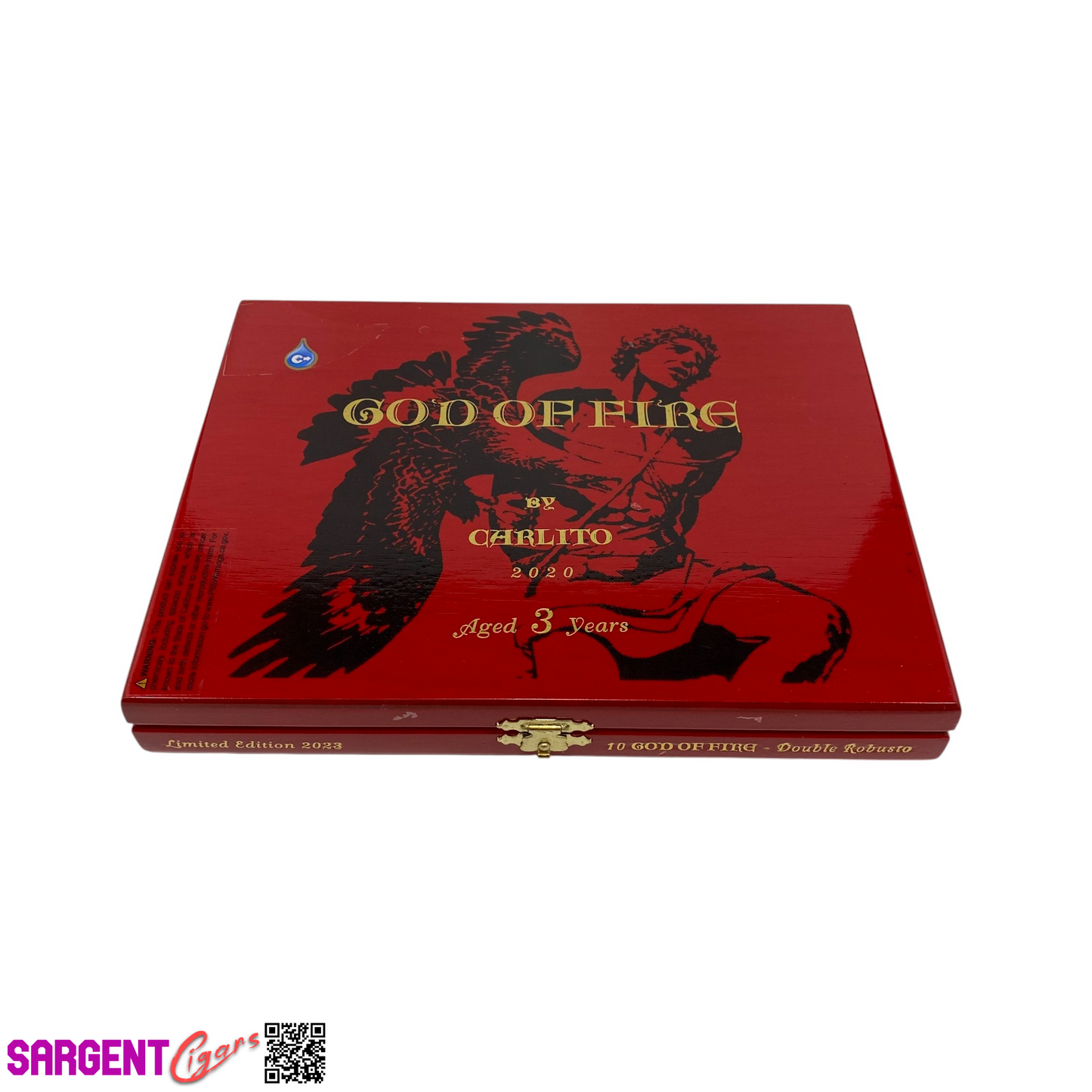 Arturo Fuente God Of Fire Double Robusto Empty Wooden Cigar Box 8.75x6.75x1