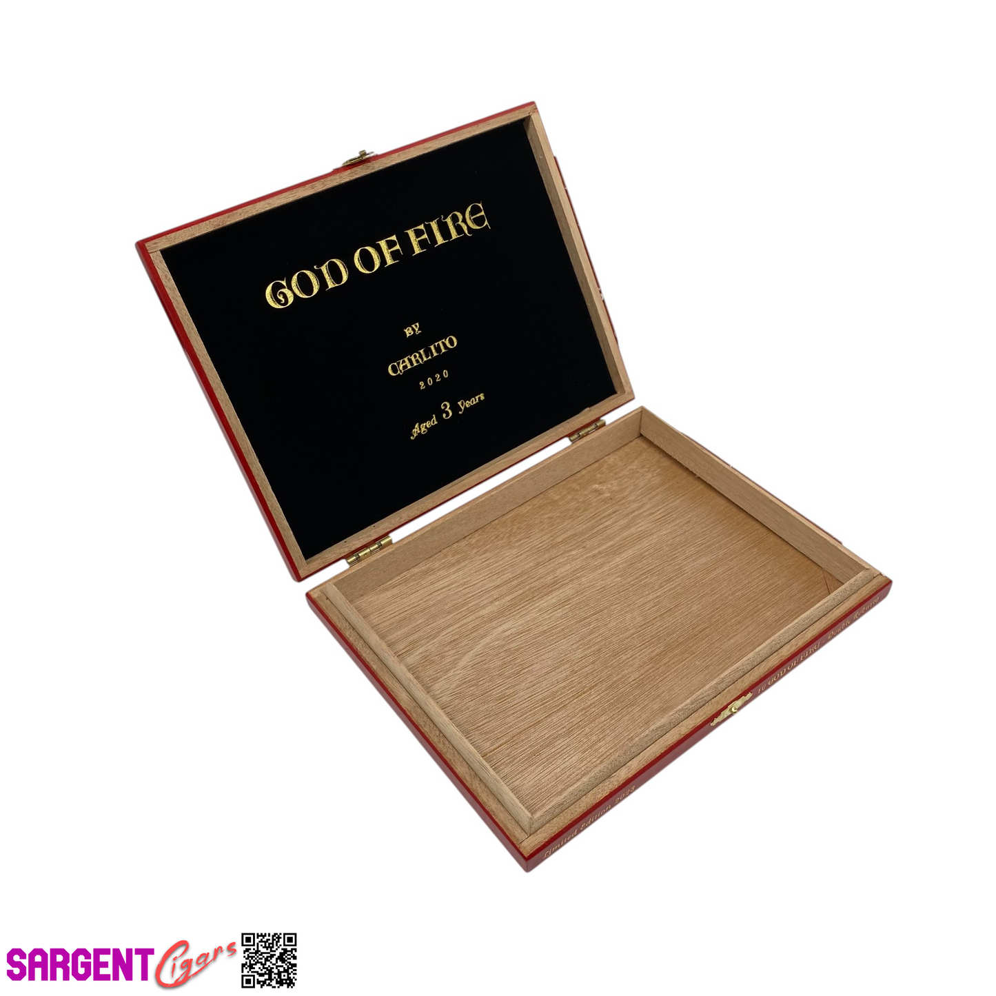 Arturo Fuente God Of Fire Double Robusto Empty Wooden Cigar Box 8.75x6.75x1