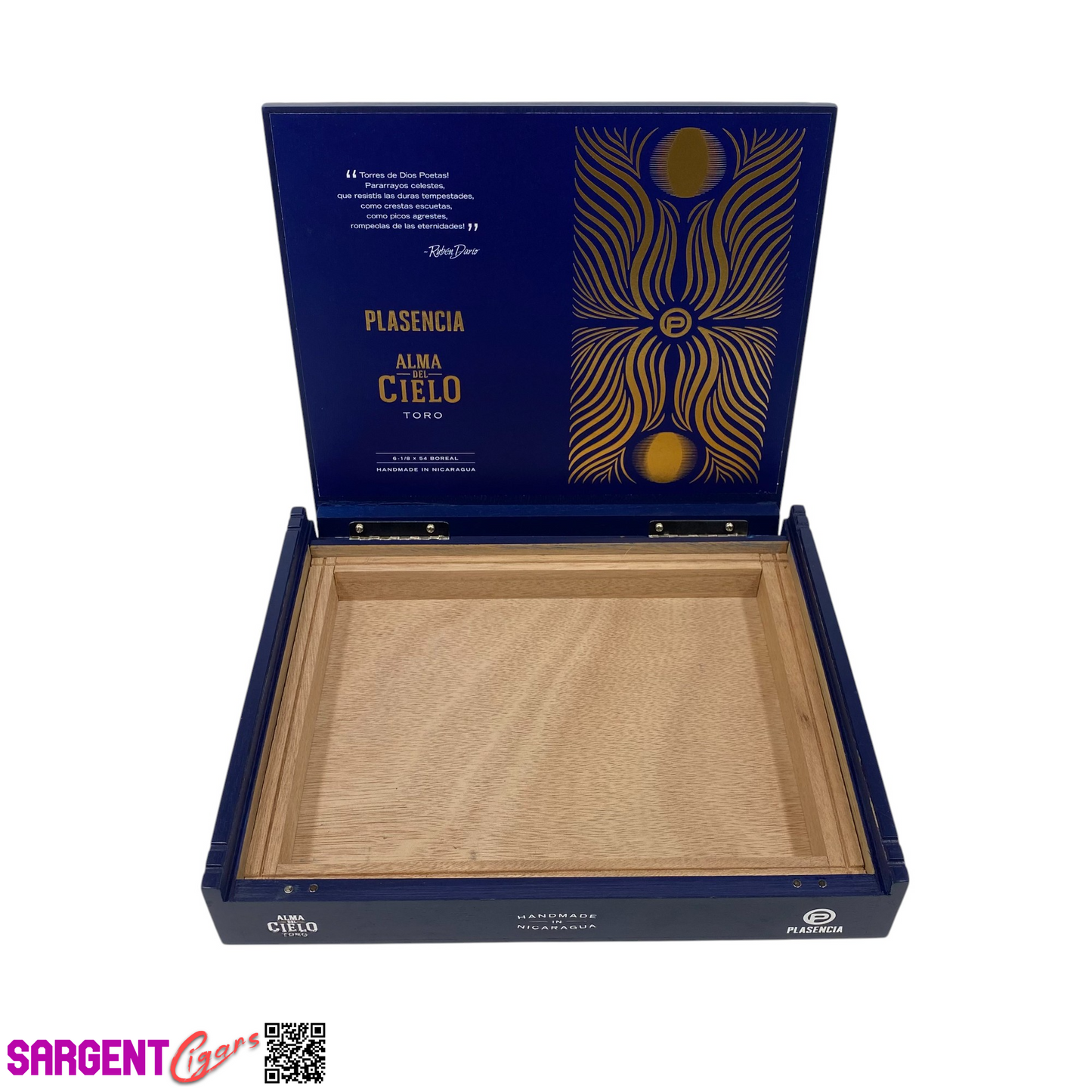 Plasencia Alma Cielo Boreal Empty Wooden Cigar Box 10x8.25x1.5