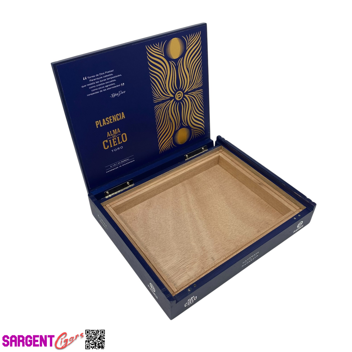 Plasencia Alma Cielo Boreal Empty Wooden Cigar Box 10x8.25x1.5