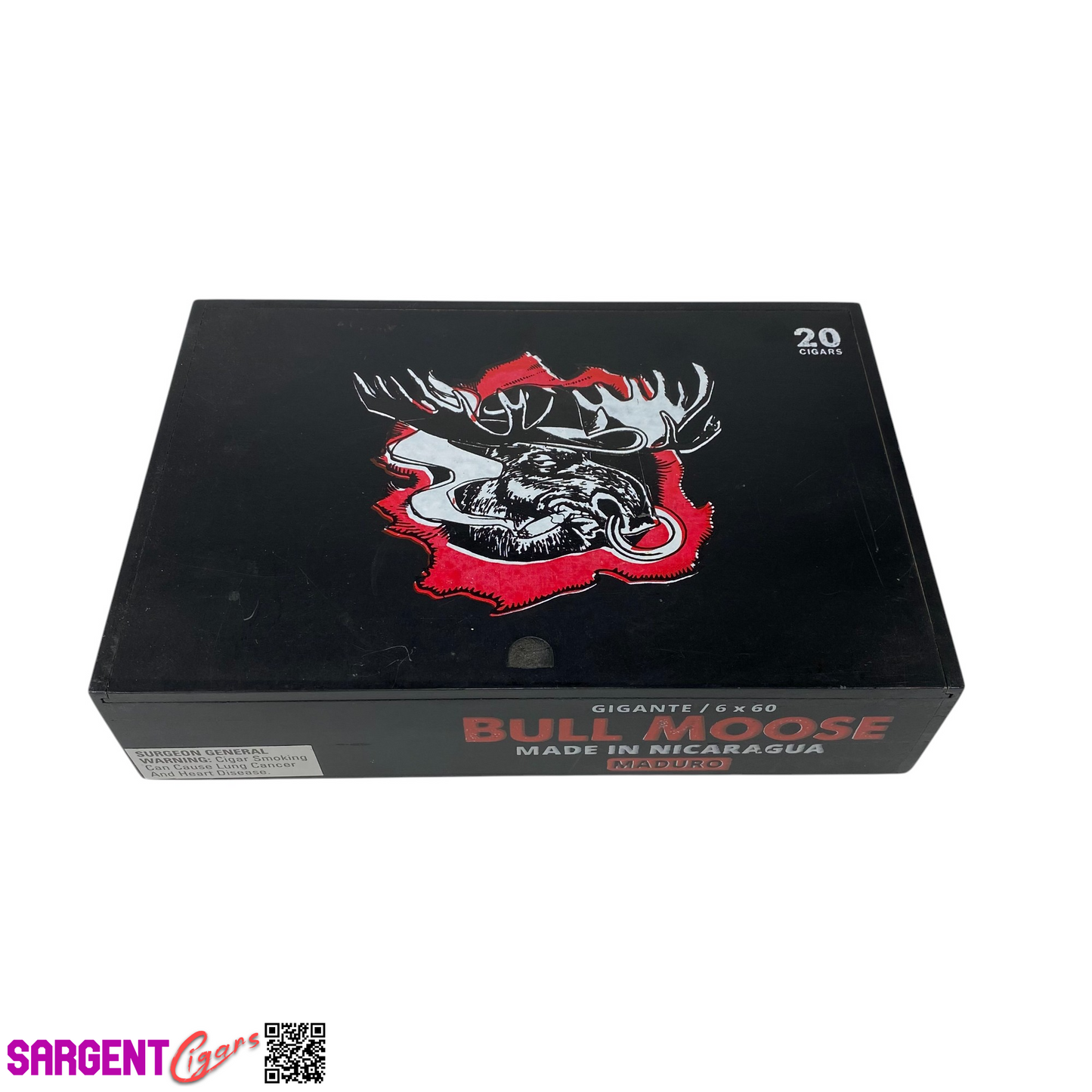 Bull Moose Gigante Empty Wooden Cigar Box 10x6.75x2.25