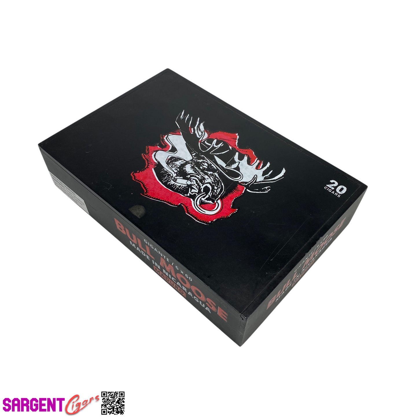 Bull Moose Gigante Empty Wooden Cigar Box 10x6.75x2.25