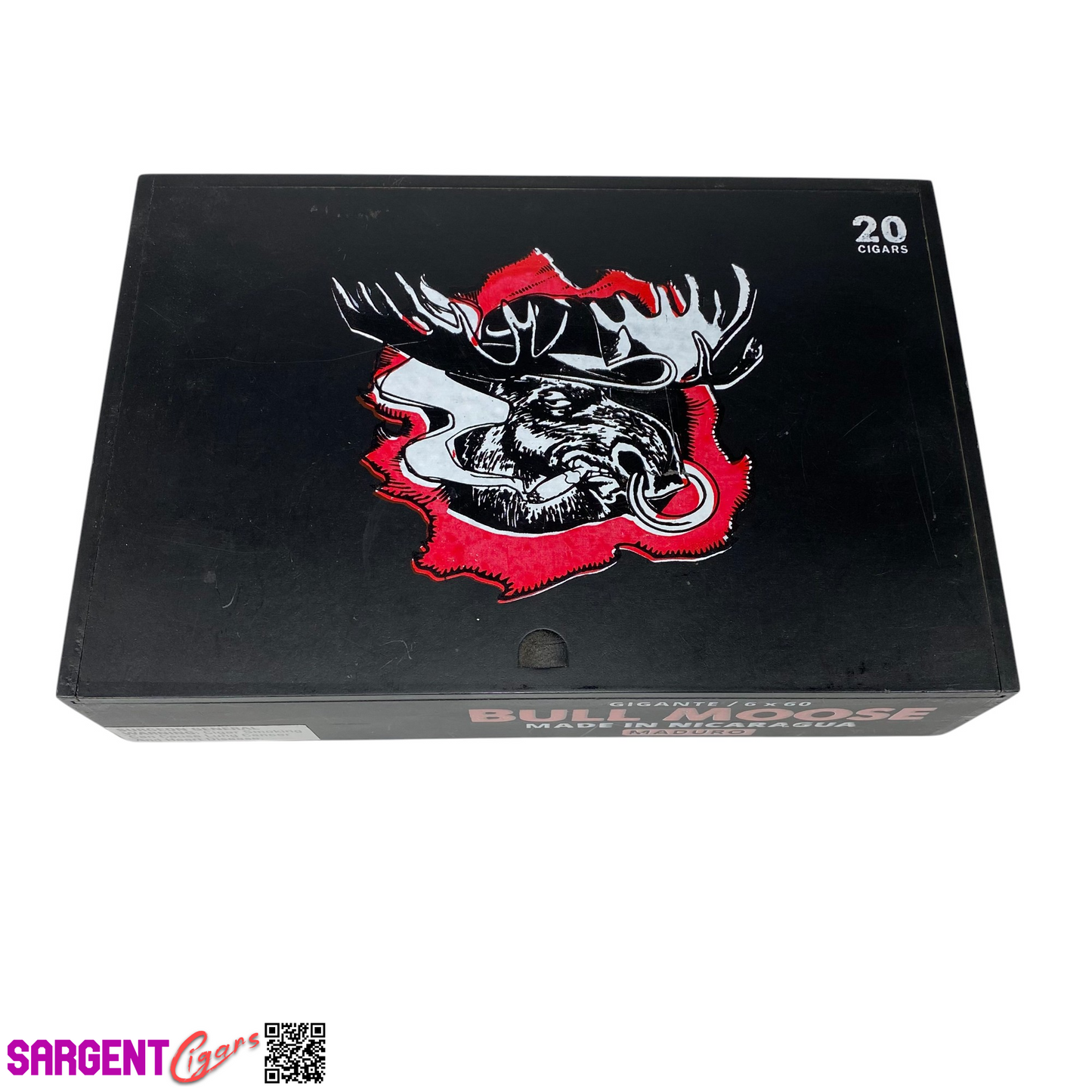 Bull Moose Gigante Empty Wooden Cigar Box 10x6.75x2.25
