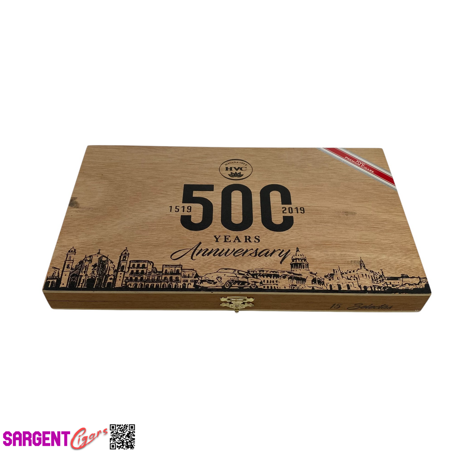 HVC 500th Anniversary Selectos Empty Wooden Cigar Box 11.5x6.75x1
