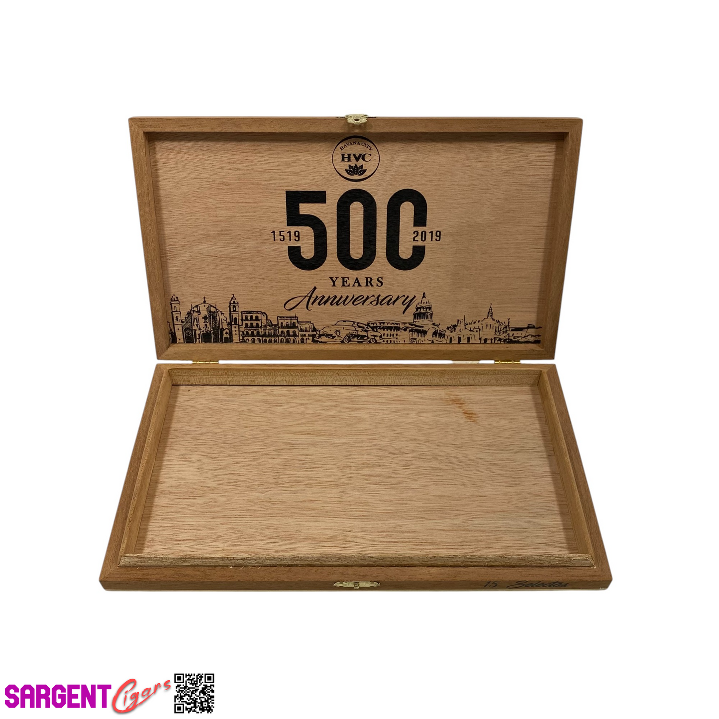 HVC 500th Anniversary Selectos Empty Wooden Cigar Box 11.5x6.75x1