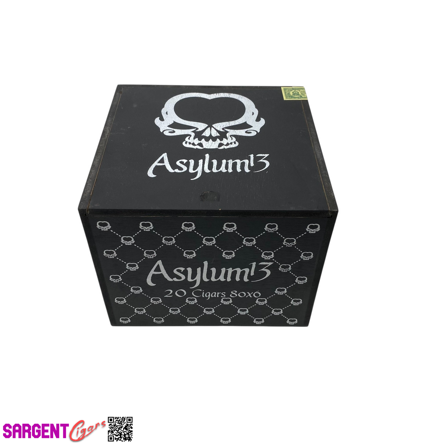 Asylum 13 80x6 Empty Wooden Cigar Box 6.75x6.75x5.5