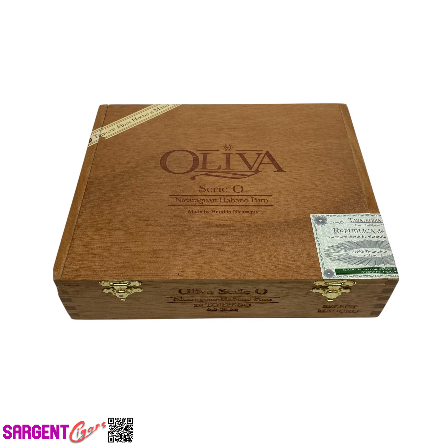 Oliva Serie O Torpedo Empty Wooden Cigar Box 8.75x7.25x2