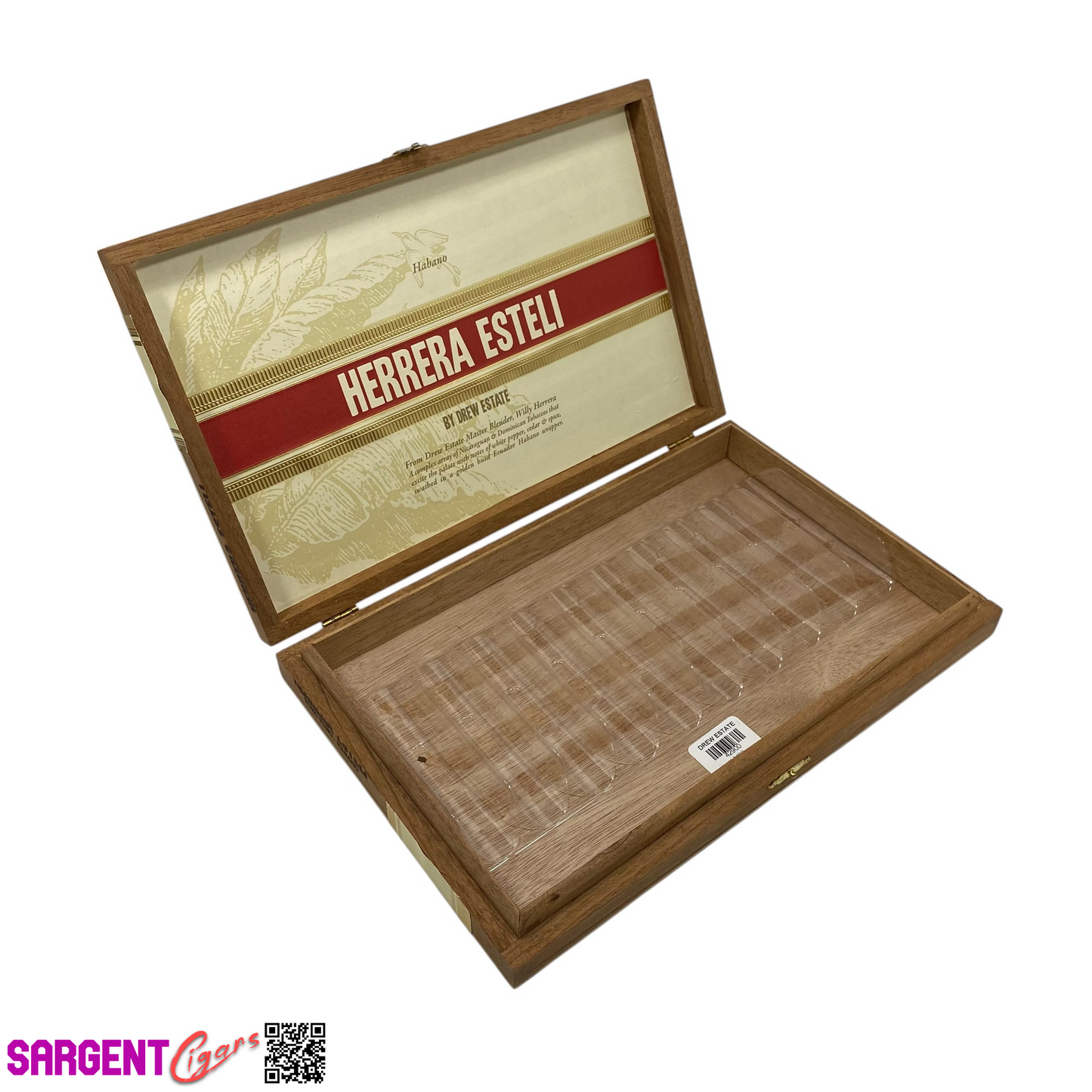 Herrera Esteli Hab Toro Tubo Empty Wooden Cigar Box 11.5x7.5x1.25