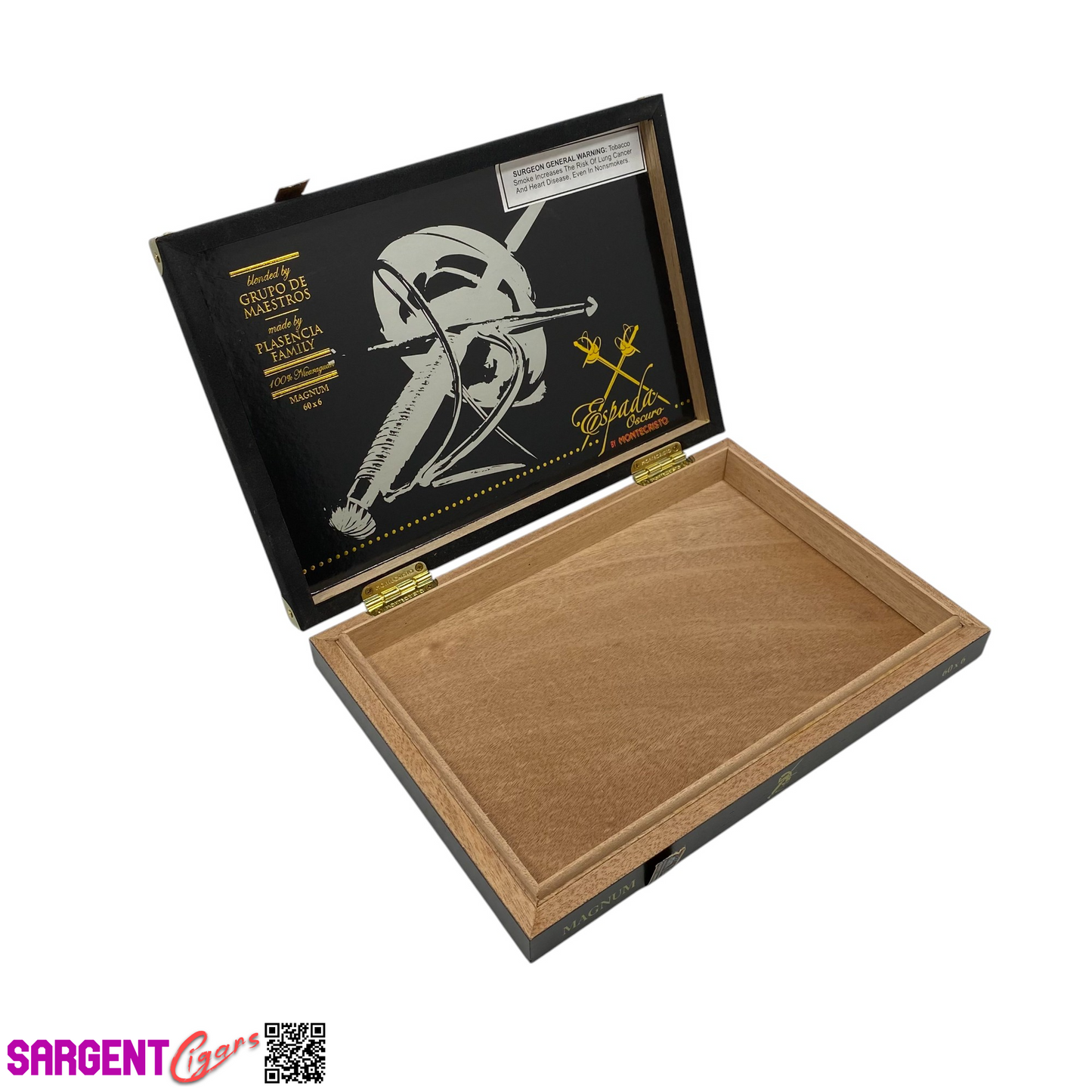 Montecristo Espada Oscuro Magnum Empty Wooden Cigar Box 10.5x7.25x1.5