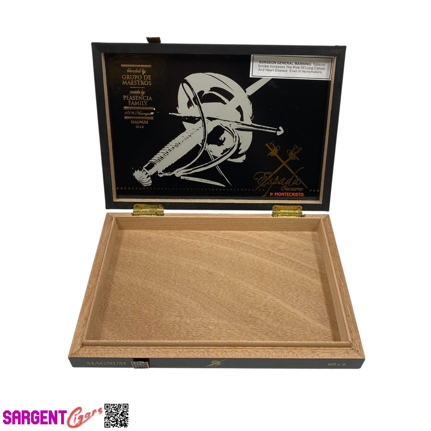 Montecristo Espada Oscuro Magnum Empty Wooden Cigar Box 10.5x7.25x1.5