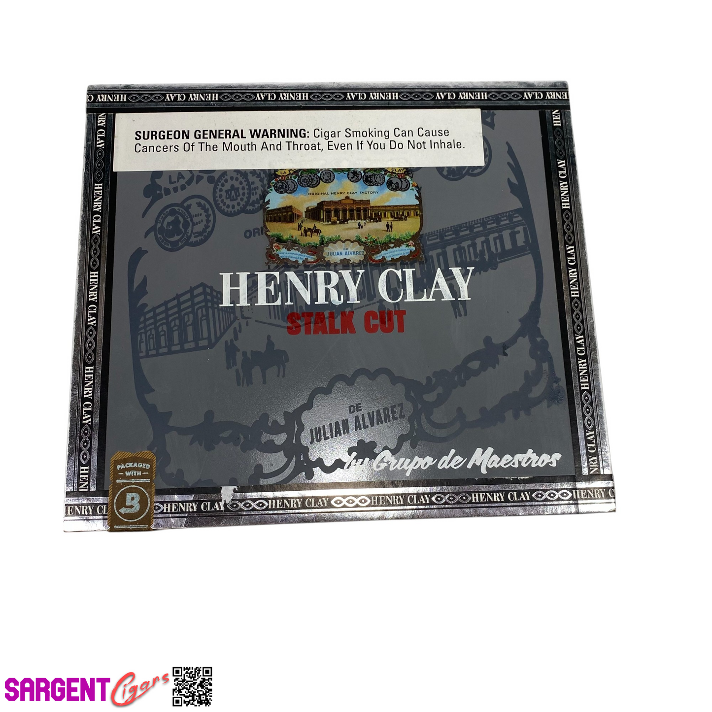 Henry Clay Stalk Cut Robusto Empty Wooden Cigar Box 7x6.5x2.25