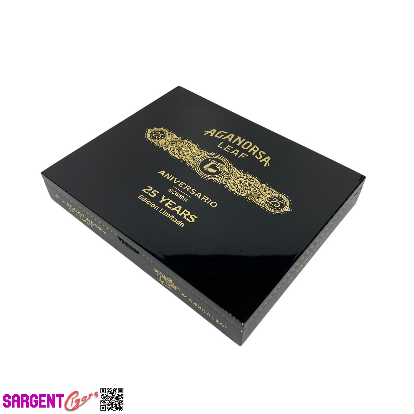 Aganorsa Leaf 25th Aniversario Toro Empty Wooden Cigar Box 9x7.25x1.5