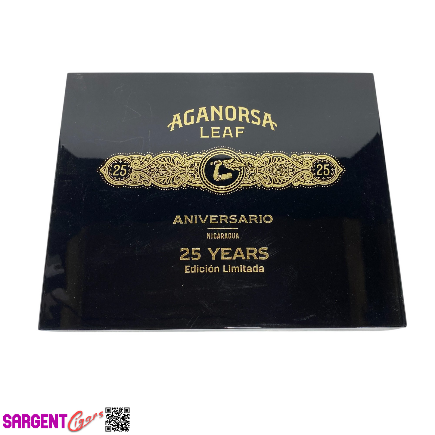 Aganorsa Leaf 25th Aniversario Toro Empty Wooden Cigar Box 9x7.25x1.5