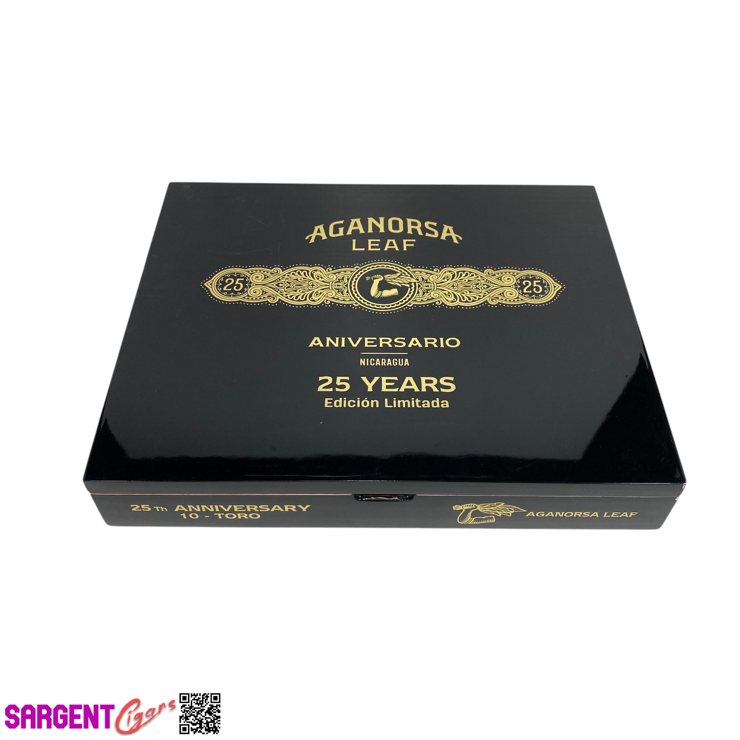 Aganorsa Leaf 25th Aniversario Toro Empty Wooden Cigar Box 9x7.25x1.5