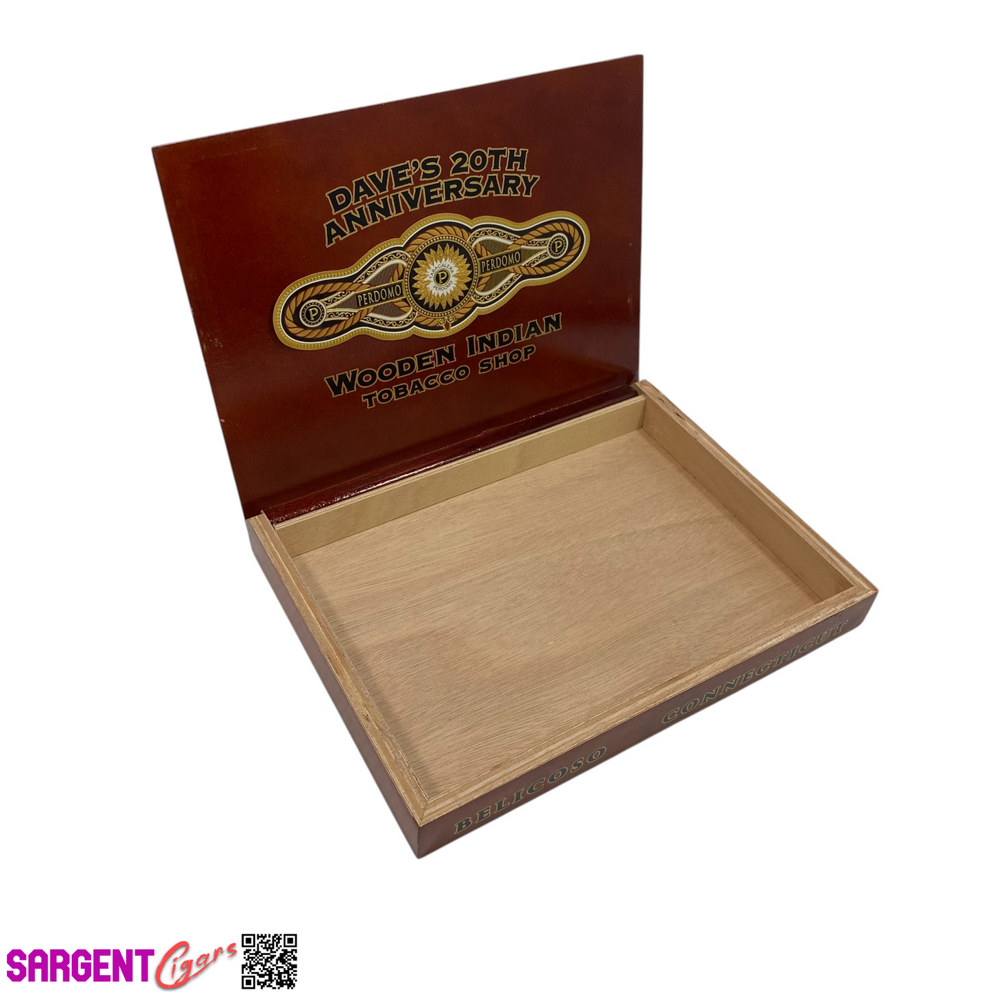 Perdomo Connecticut Belicoso Empty Wooden Cigar Box 9x7x1.5