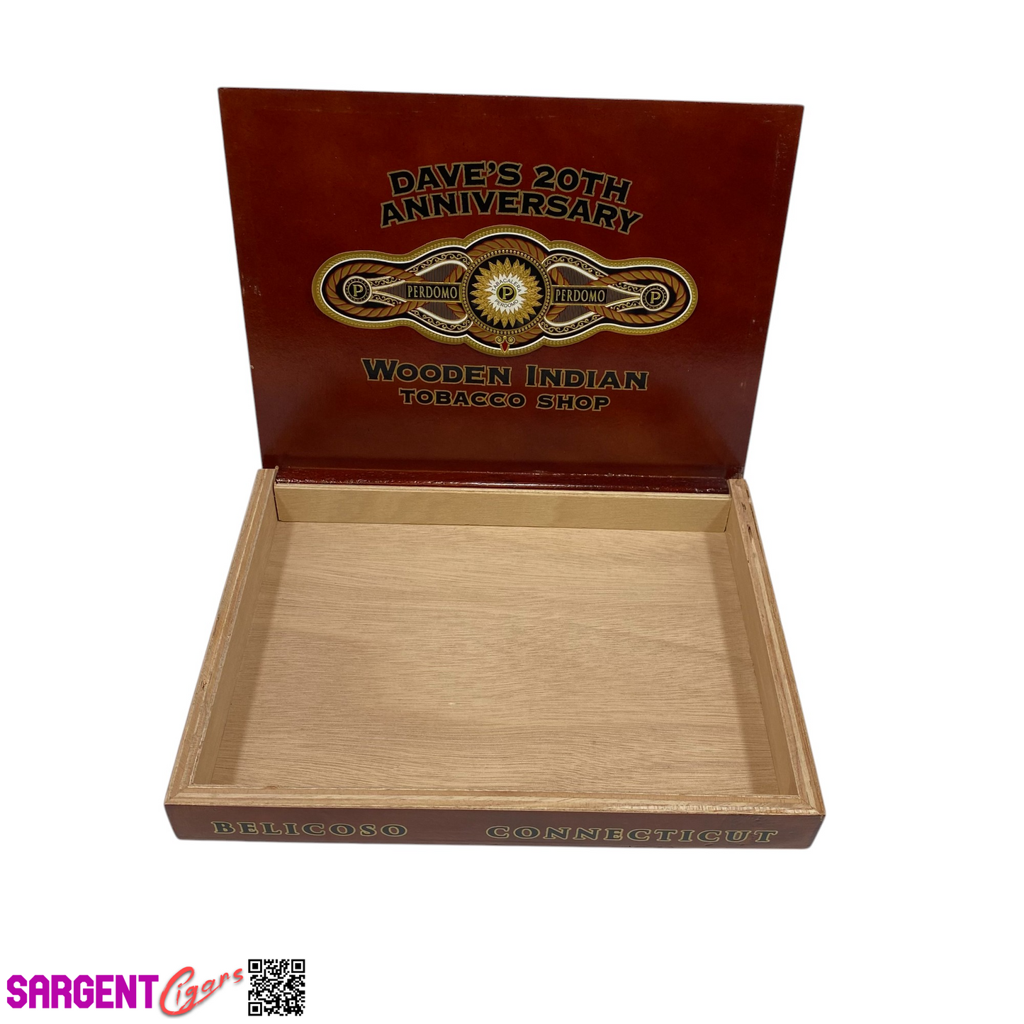 Perdomo Connecticut Belicoso Empty Wooden Cigar Box 9x7x1.5