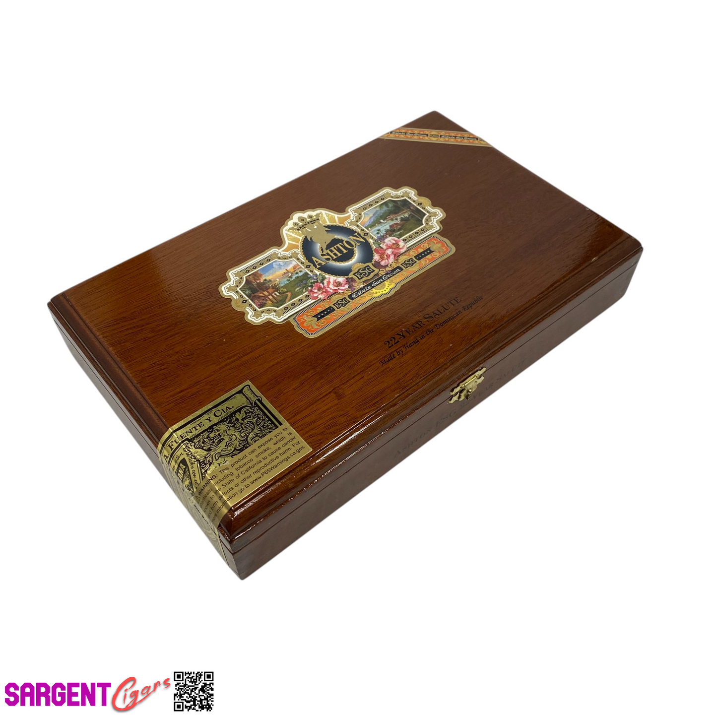 Ashton ESG 22 Year Salute Empty Wooden Cigar Box 11.5x7x2