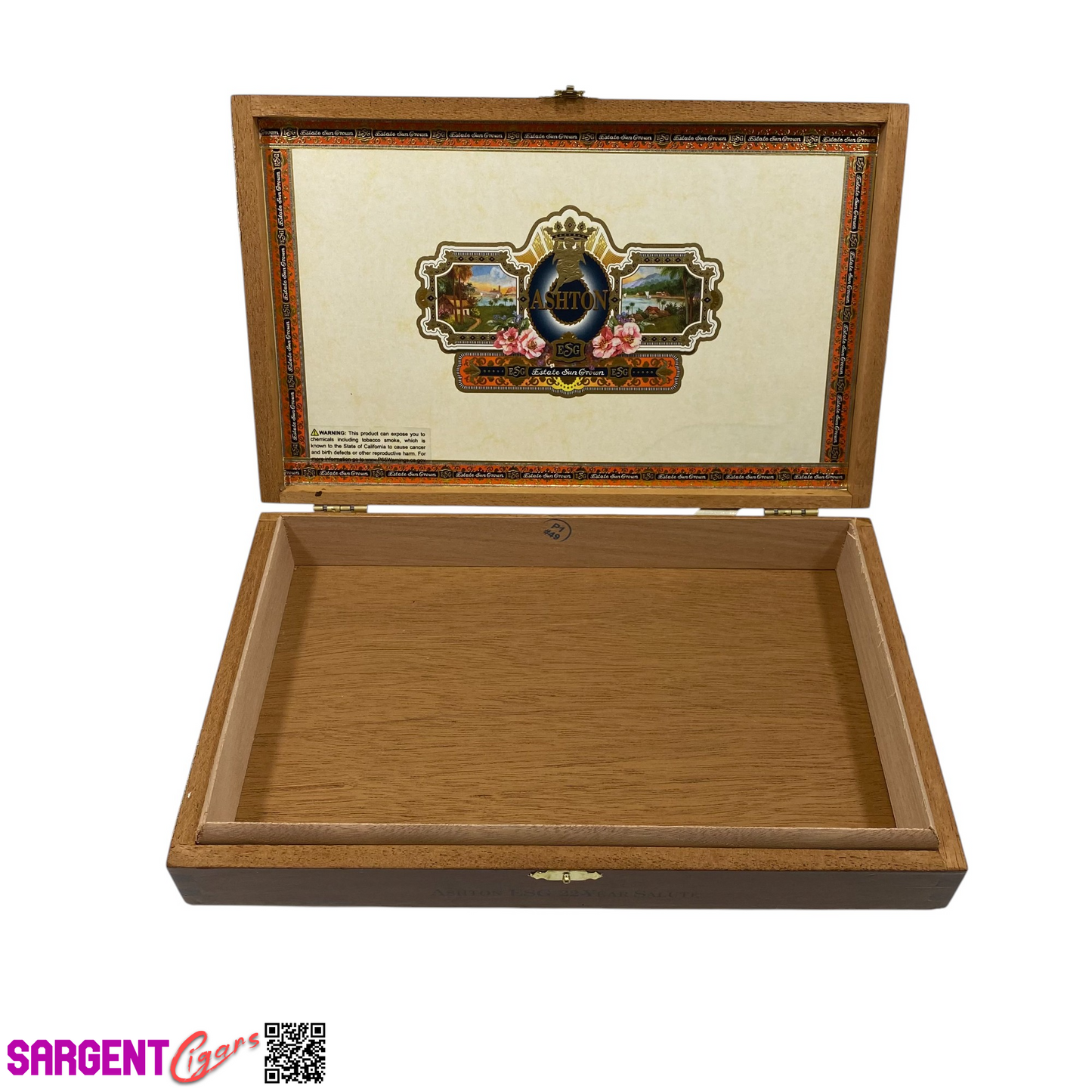 Ashton ESG 22 Year Salute Empty Wooden Cigar Box 11.5x7x2