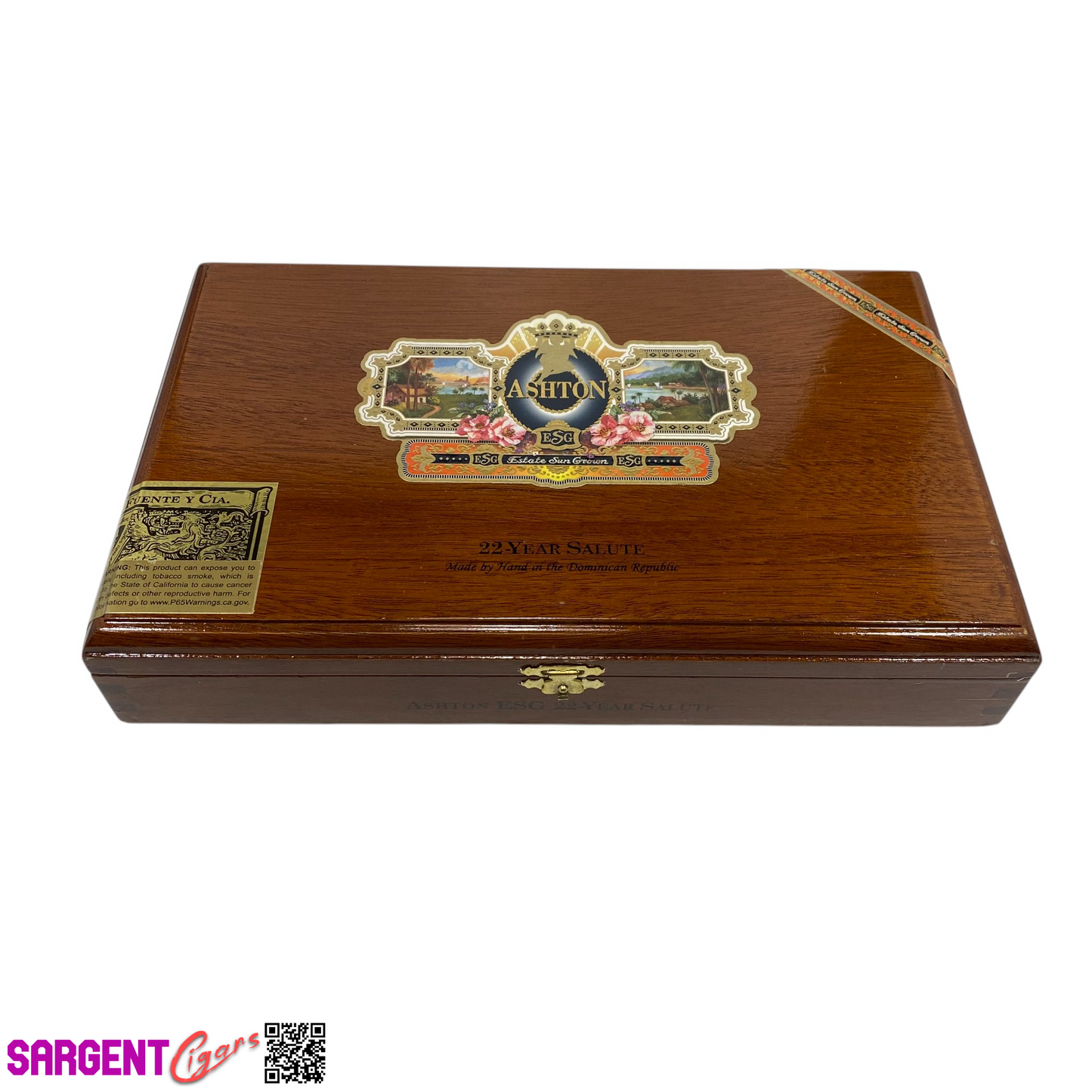 Ashton ESG 22 Year Salute Empty Wooden Cigar Box 11.5x7x2