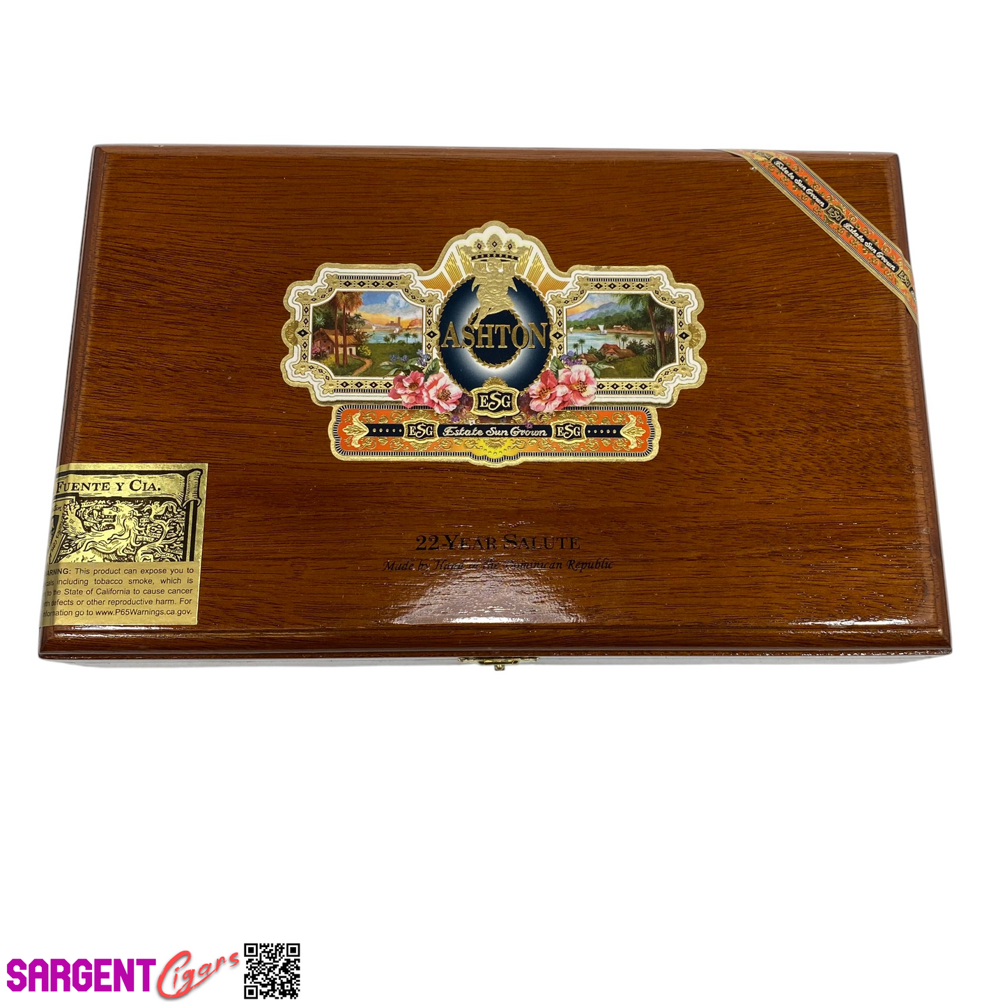 Ashton ESG 22 Year Salute Empty Wooden Cigar Box 11.5x7x2