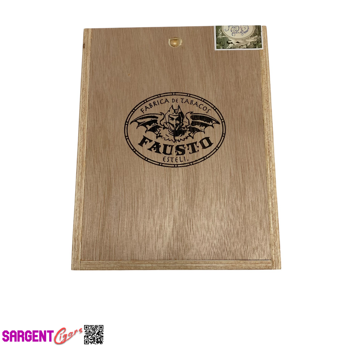Tatuaje Fausto FT187 Empty Wooden Cigar Box 6.25x8x2.25