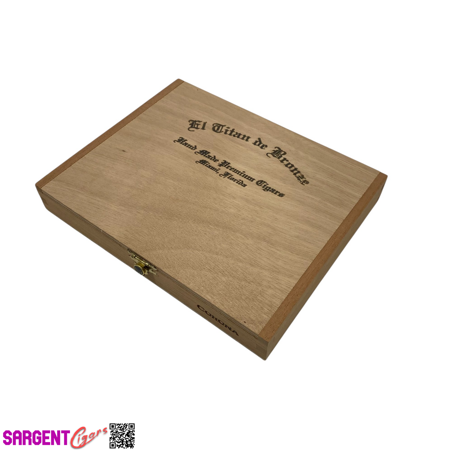 El Titan De Bronze Corona Empty Wooden Cigar Box 8x6.5x1