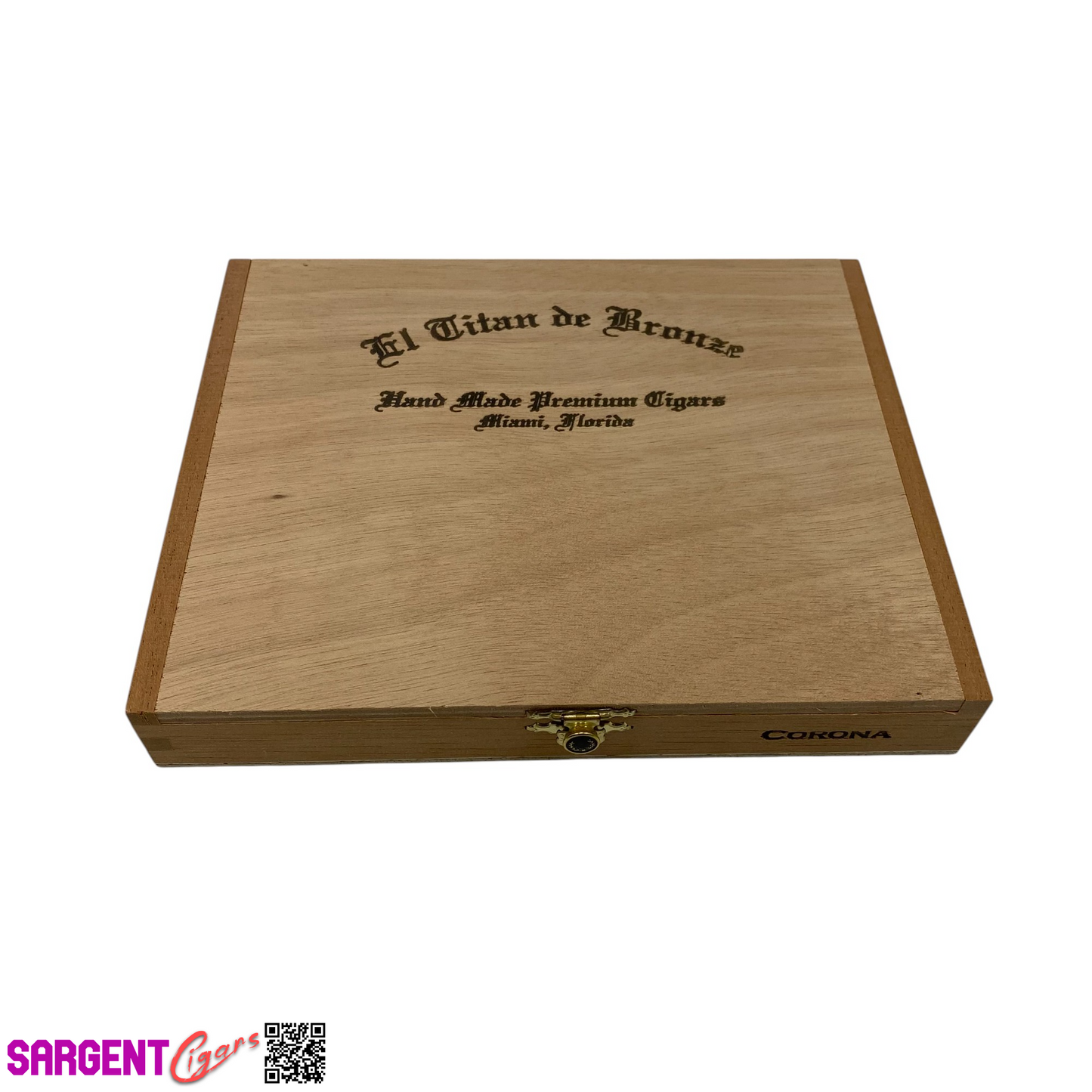 El Titan De Bronze Corona Empty Wooden Cigar Box 8x6.5x1