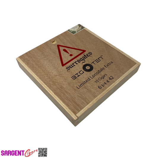 Surrogates Big Ten Lonsdale Empty Wooden Cigar Box 7.25x7.5x1