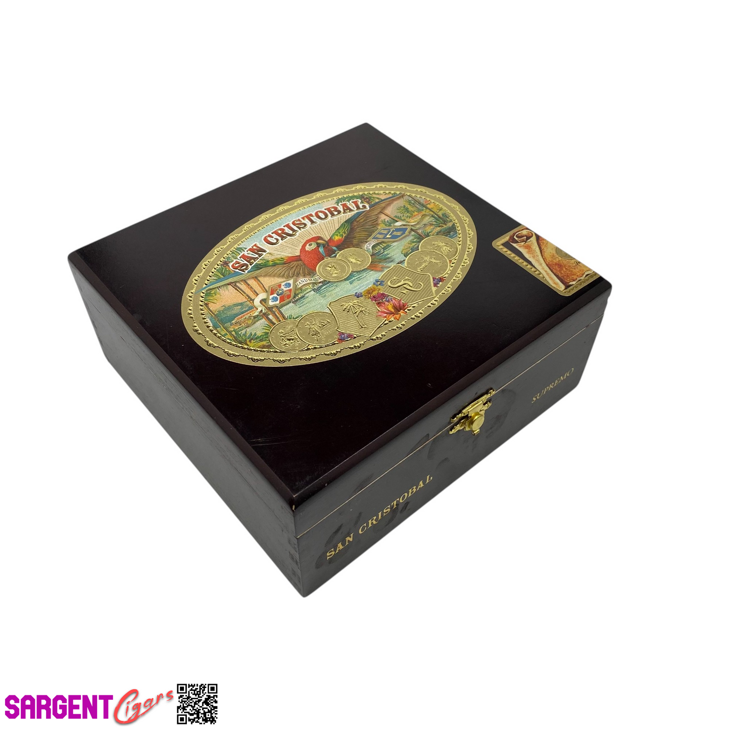 San Cristobal Supremo Empty Wooden Cigar Box 7.25x7x3