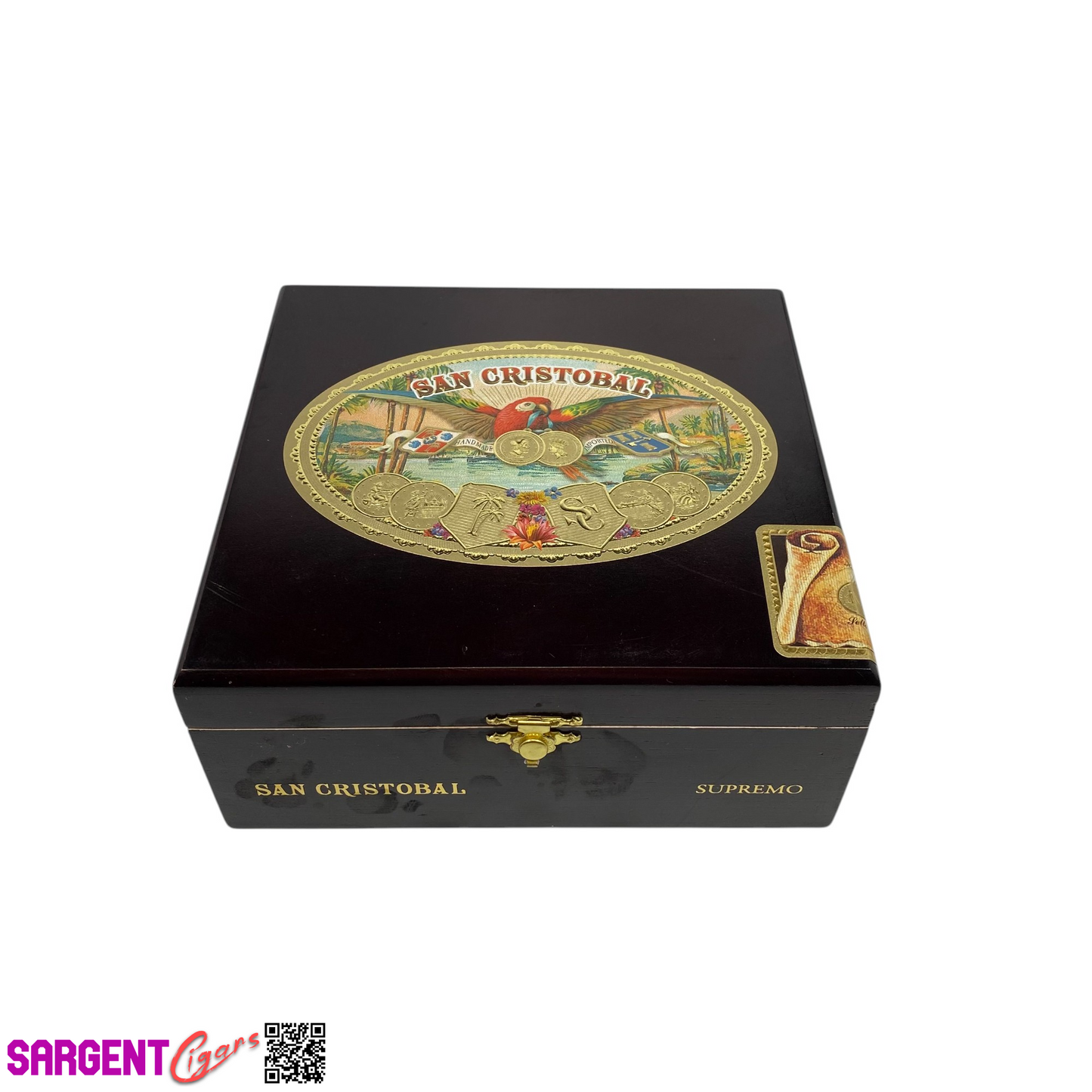San Cristobal Supremo Empty Wooden Cigar Box 7.25x7x3