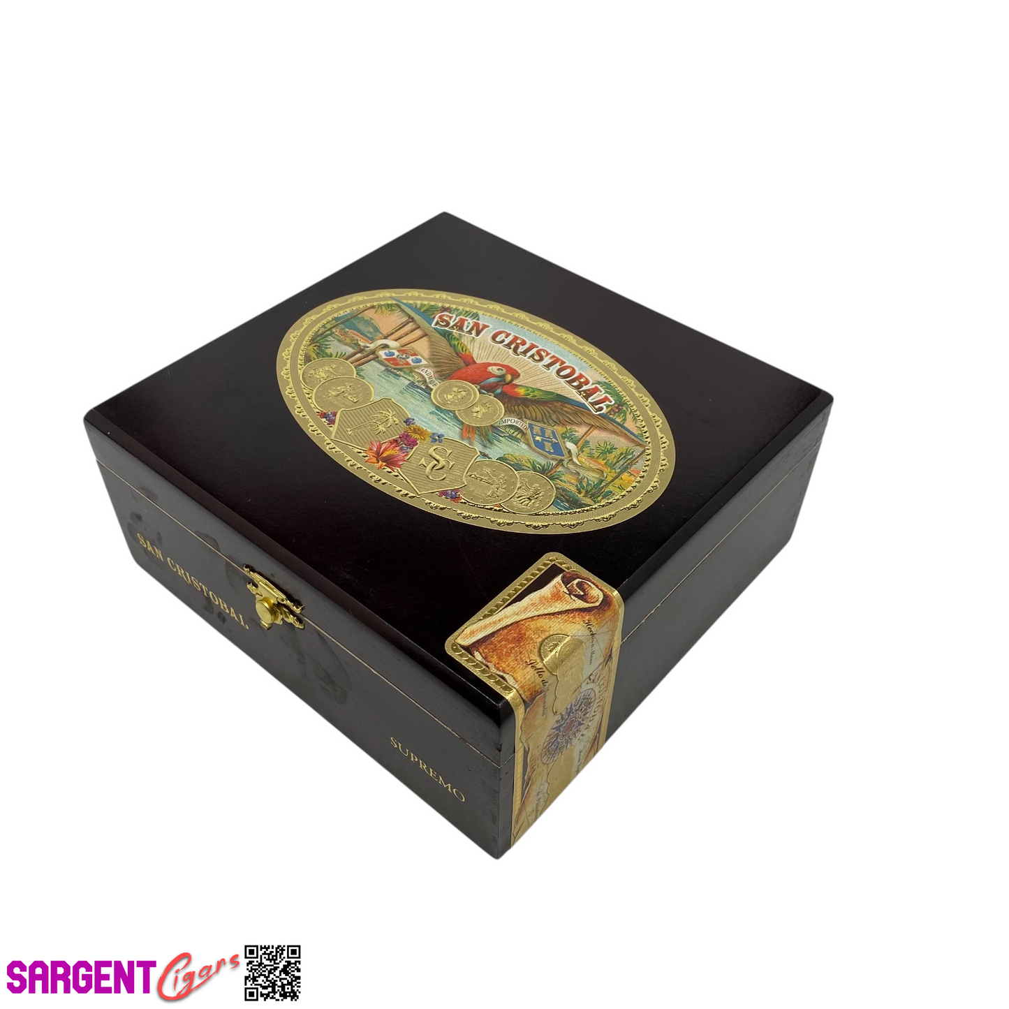 San Cristobal Supremo Empty Wooden Cigar Box 7.25x7x3