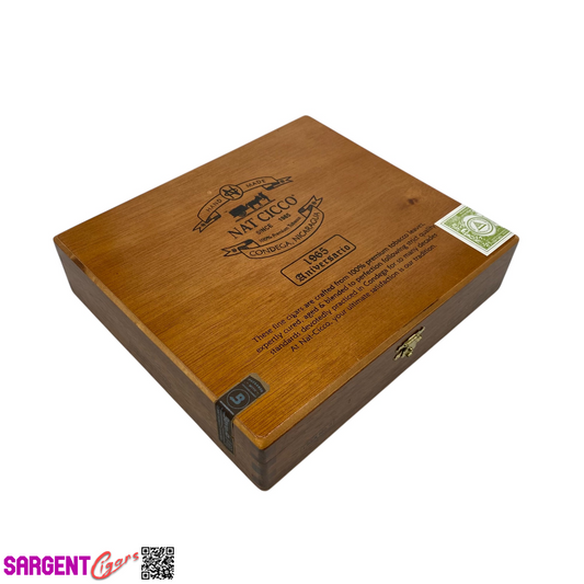 Nat Cicco 1965 Double Toro Empty Wooden Cigar Box 9x8x2