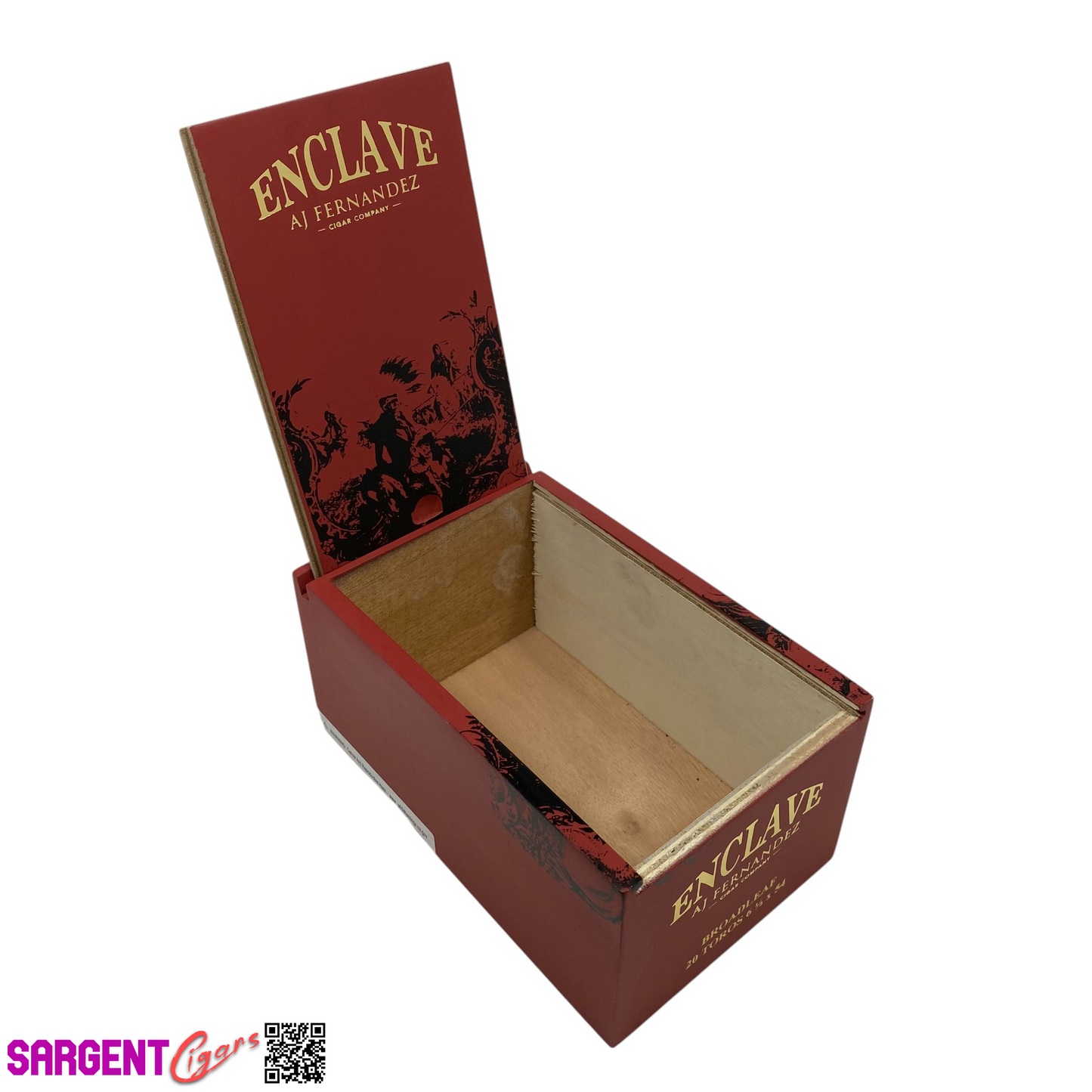 Aj Fernandez Enclave Broadleaf Toro Empty Wooden Cigar Box 4.75x7x3.75