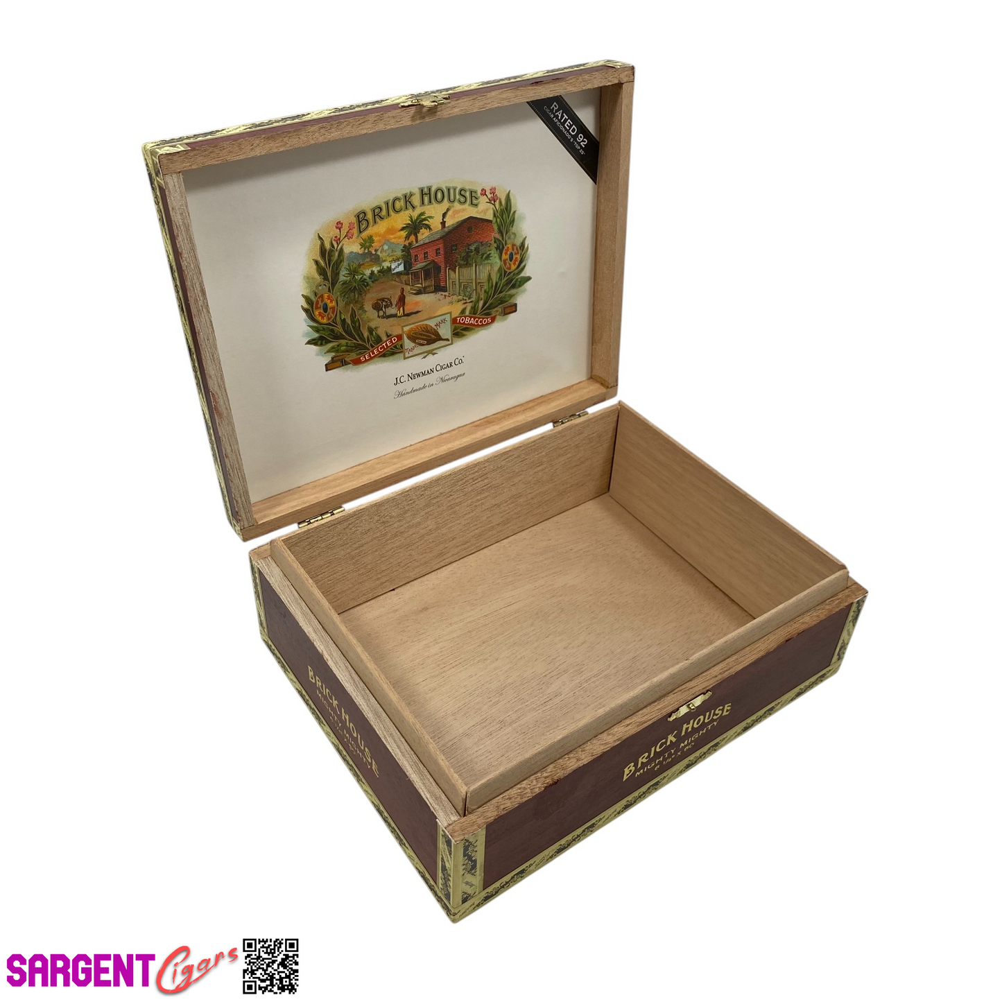 BrickHouse Mighty Mighty Classic Toro Empty Wooden Cigar Box 9.5x7.25x3.25