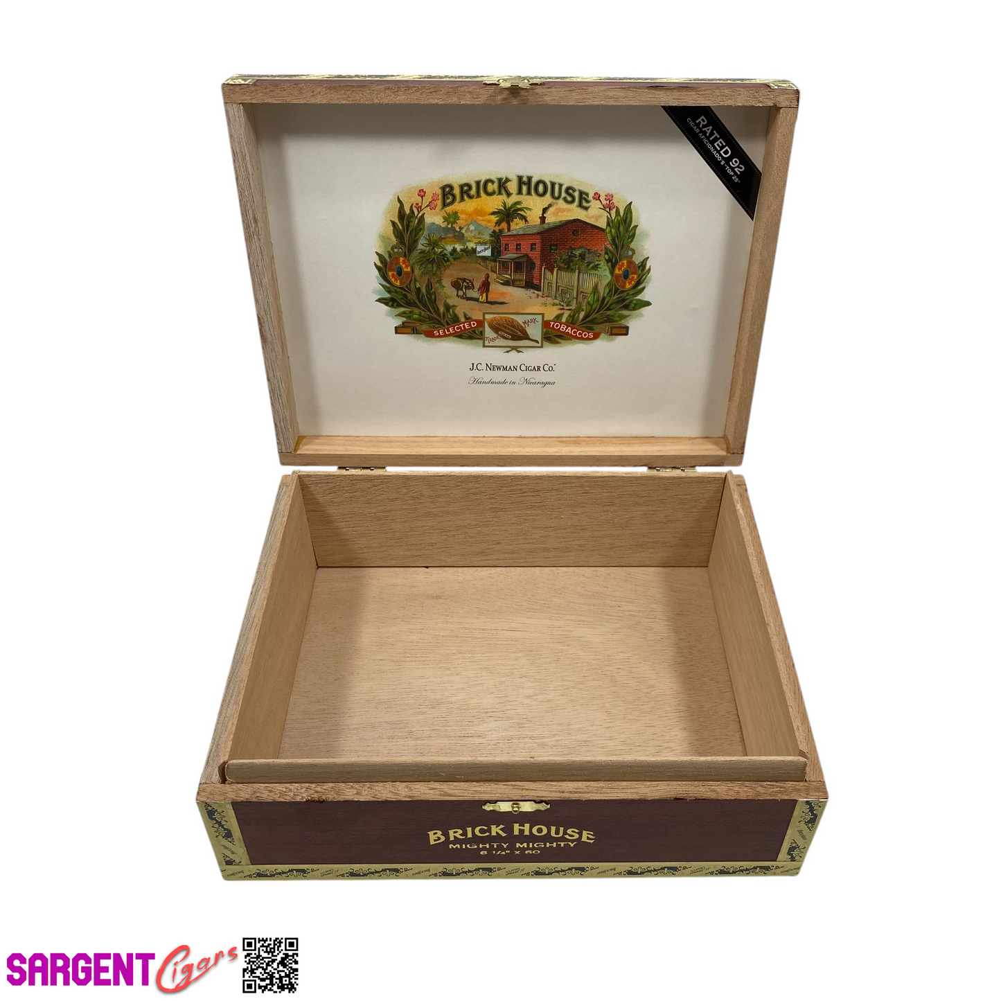 BrickHouse Mighty Mighty Classic Toro Empty Wooden Cigar Box 9.5x7.25x3.25
