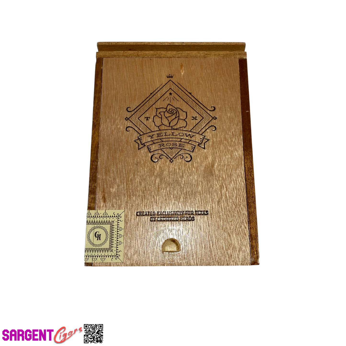 Crowned Heads Yellow Rose Empty Wooden Cigar Box 5x7.5x3.5