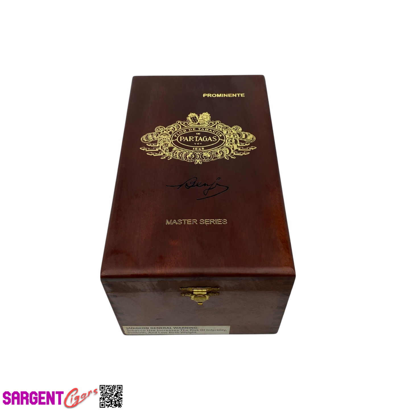Partagas Prominente Benji Empty Wooden Cigar Box 4.75x8x4