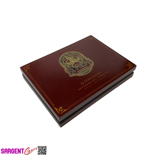 Aj Fernandez El Pulpo Belicoso Empty Wooden Cigar Box 9x6.75x1.5